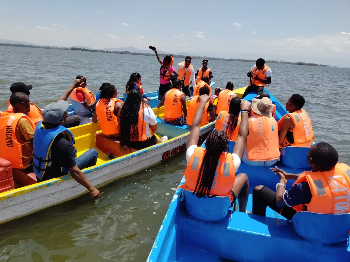 Premium tour boat on Lake Naivasha during day safari